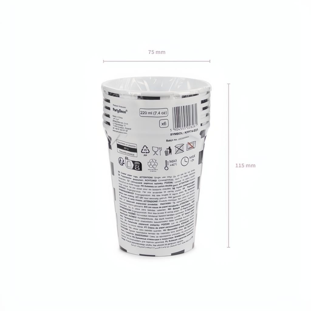 Becher Zielflagge, 220 ml Becher / Gläser PartyDeco 8 fiestastore