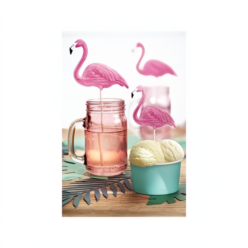 Caketopper Aloha - Flamingos, 15-23,5cm Topper für Kuchen und Muffins PartyDeco 4 fiestastore