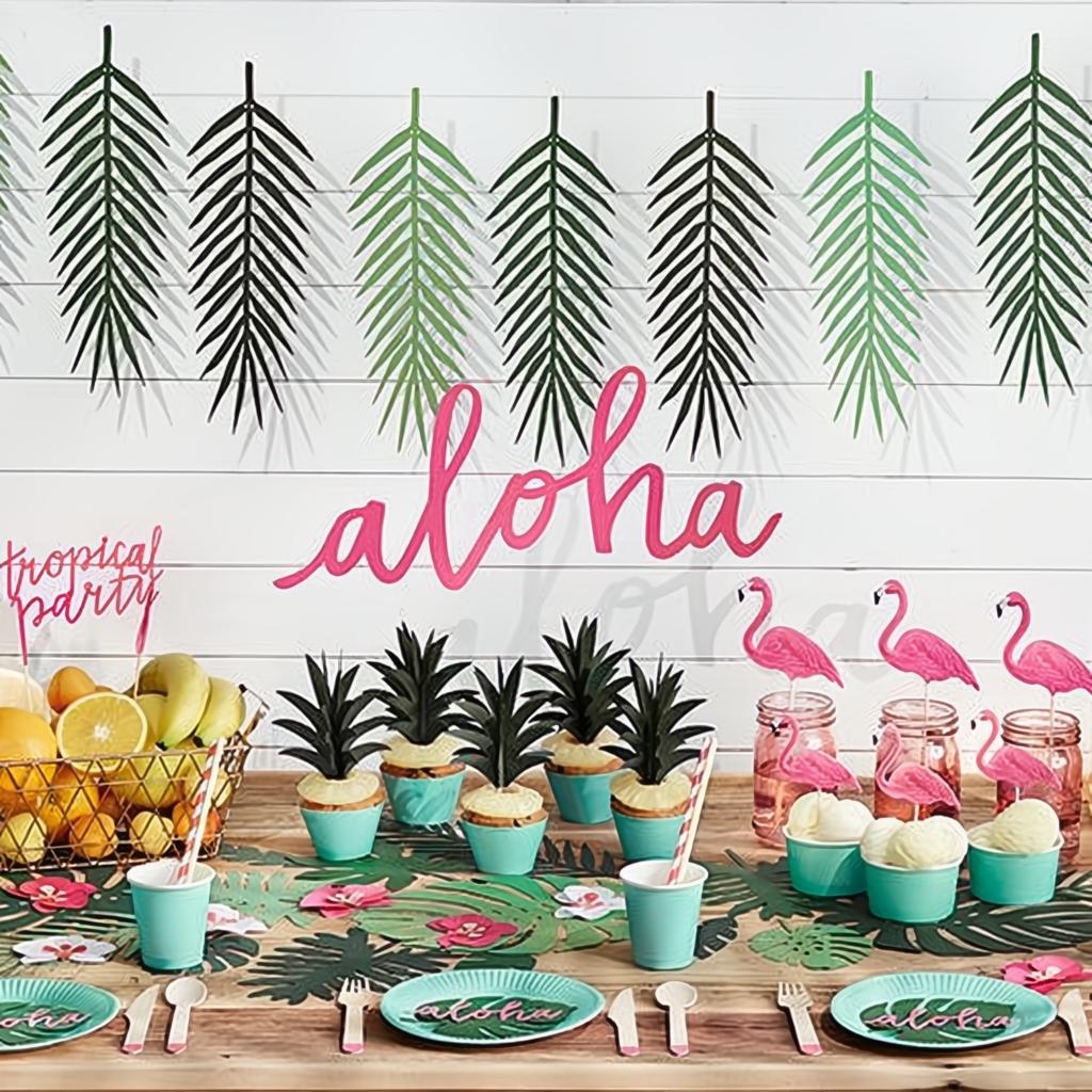 Caketopper Aloha - Flamingos, 15-23,5cm Topper für Kuchen und Muffins PartyDeco 8 fiestastore