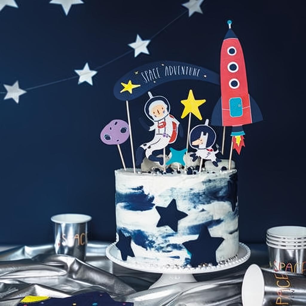 Caketopper Kosmos, 9,5-24,5cm Topper für Kuchen und Muffins PartyDeco 3 fiestastore