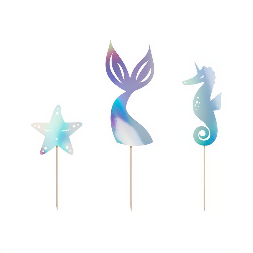 Caketopper Meerjungfrau, schillernd, 24,5cm Topper für Kuchen und Muffins PartyDeco 1 fiestastore