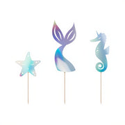 Caketopper Meerjungfrau, schillernd, 24,5cm Topper für Kuchen und Muffins PartyDeco 1 fiestastore