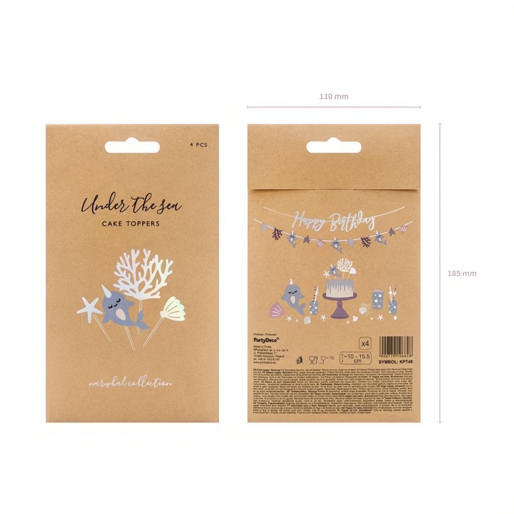 Caketopper Narwal, 10-15,5cm Topper für Kuchen und Muffins PartyDeco 5 fiestastore