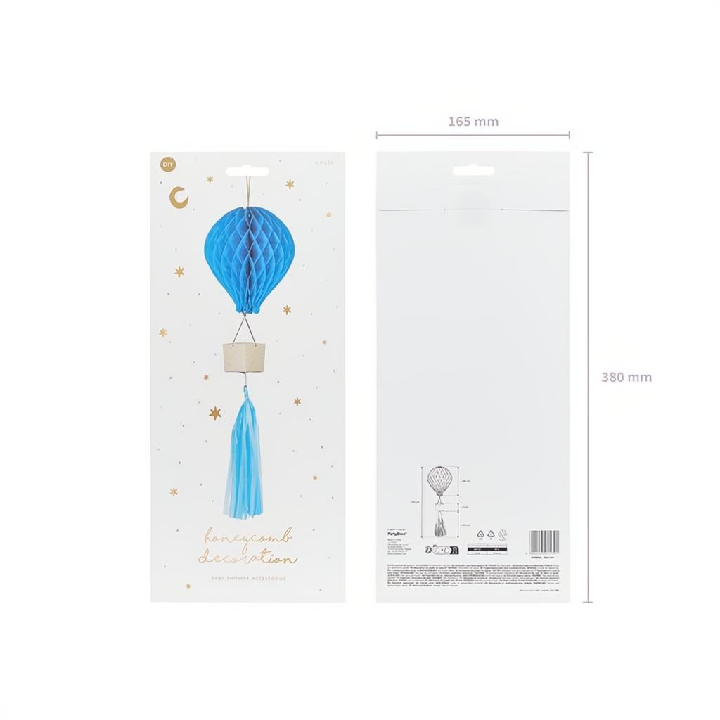 Dekoration aus Seidenpapier Ballon, blau PartyDeco 4 fiestastore