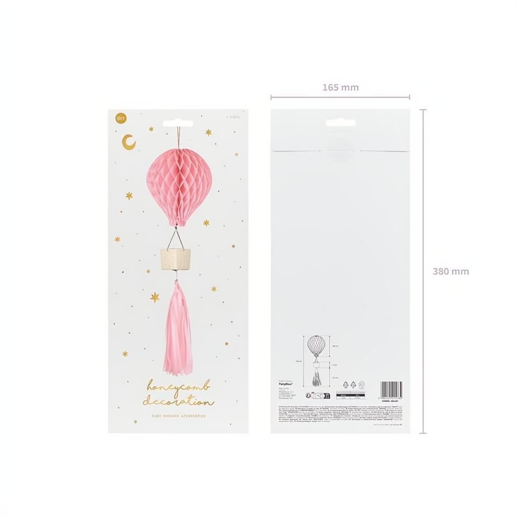 Dekoration aus Seidenpapier Ballon, rosa PartyDeco 3 fiestastore