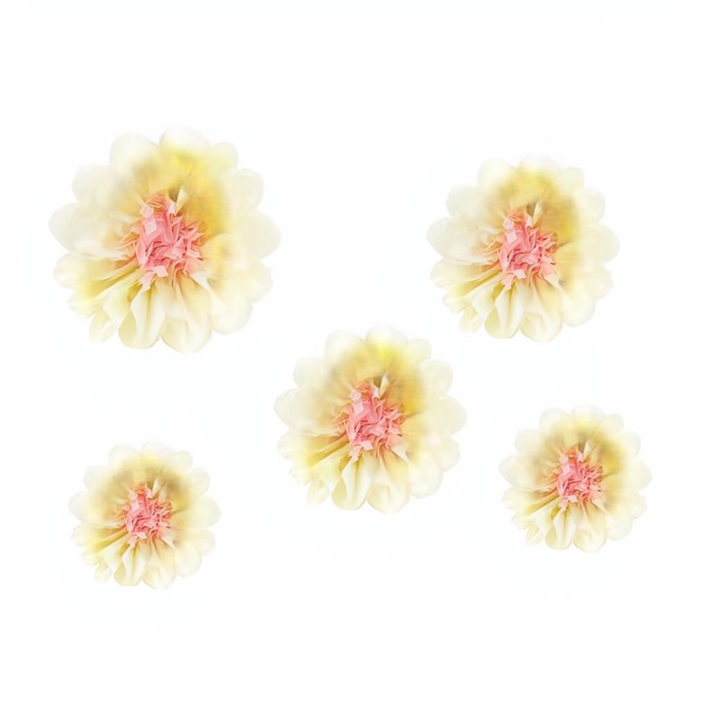 Dekoration aus Seidenpapier Blumen, cremefarben, 30-20 cm PartyDeco 1 fiestastore