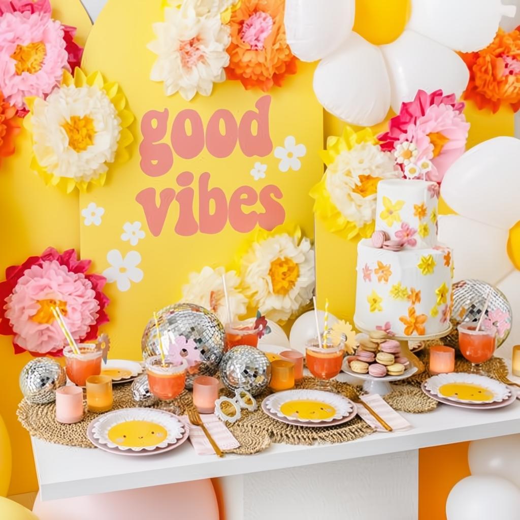 Dekoration aus Seidenpapier Blumen, cremefarben, 30-20 cm PartyDeco 8 fiestastore