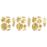 Dekorationen Aloha - tropische Blätter, gold Papierdekorationen PartyDeco 1 fiestastore