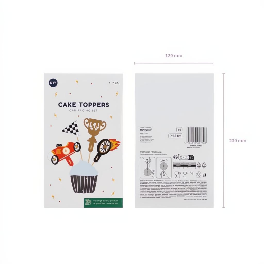 Dekorationen für Muffins - Autos, 12 cm Topper für Kuchen und Muffins PartyDeco 9 fiestastore