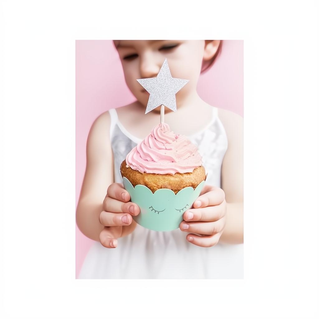Dekorationen für Muffins Einhorn - Sterne PartyDeco 2 fiestastore
