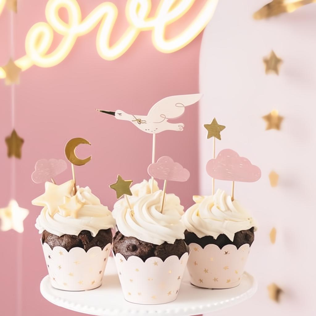 Dekorationen für Muffins - Storch, 11-13.5cm PartyDeco 2 fiestastore
