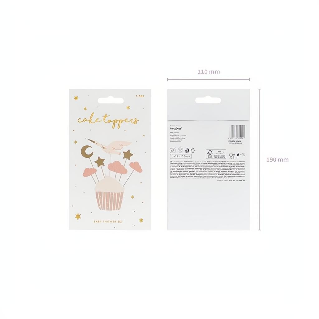Dekorationen für Muffins - Storch, 11-13.5cm PartyDeco 3 fiestastore
