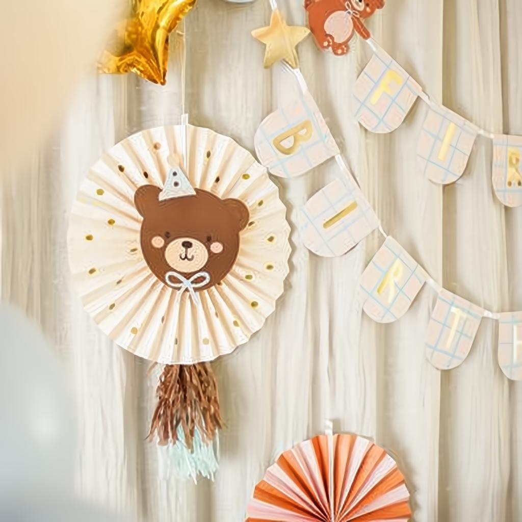 Dekorative Rosetten Bär, Set, 30-35 cm Papier-Rosetten PartyDeco 2 fiestastore