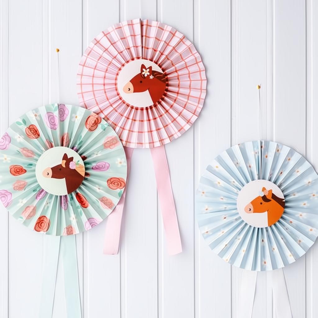 Dekorative rosetten Pferde, 35 cm Papier-Rosetten PartyDeco 2 fiestastore