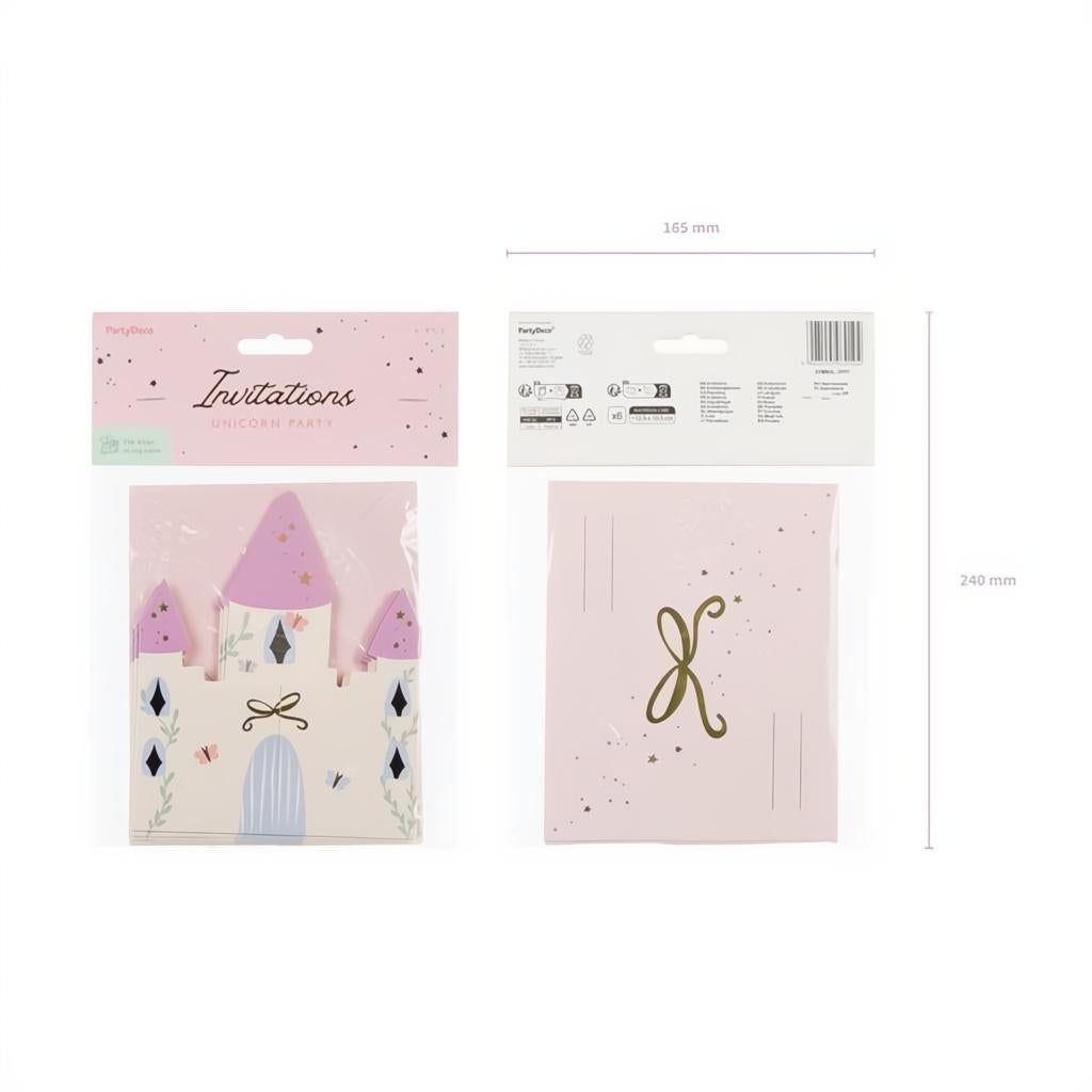 Einladung Schloss, 12,5x15,5 cm PartyDeco 8 fiestastore