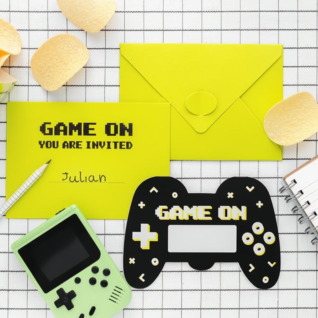 Einladungen Gamepad, Farbenmix Einladungen PartyDeco 4 fiestastore