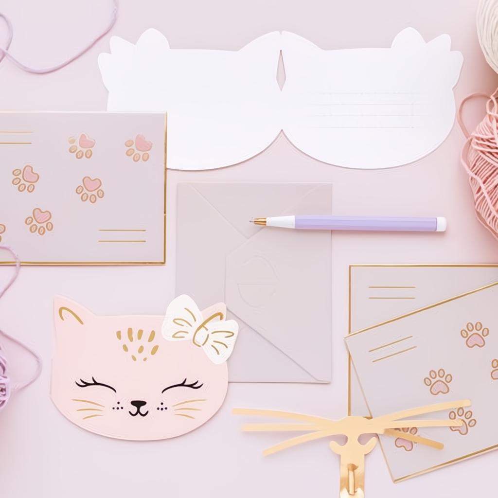 Einladungen Katzen,13 x 10cm Einladungen PartyDeco 3 fiestastore