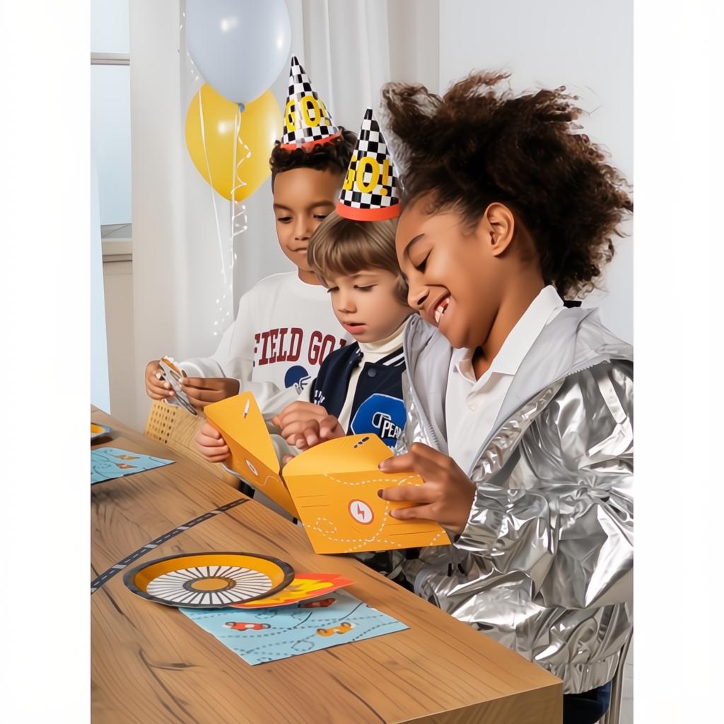 Einladungskarte Auto mix, 6 Stück Einladungen PartyDeco 7 fiestastore