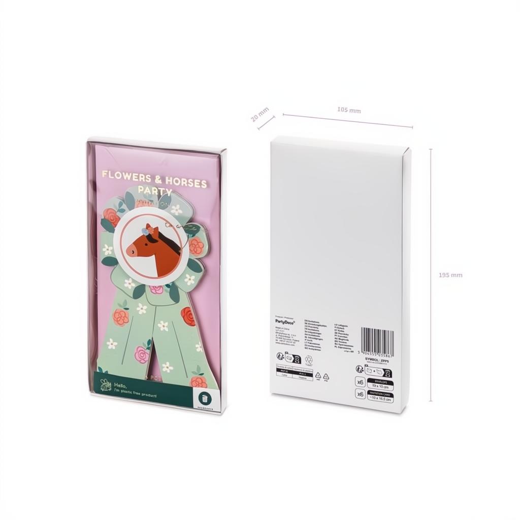 Einladungskarte Pferde 16,5 x 19,5 cm Einladungen PartyDeco 5 fiestastore