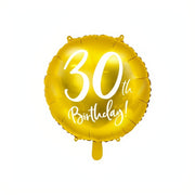 Folienballon 30th Birthday, gold, 45cm PartyDeco 1 fiestastore