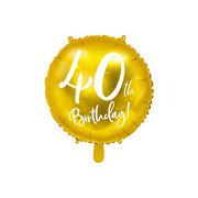 Folienballon 40th Birthday, gold, 45cm PartyDeco 1 fiestastore