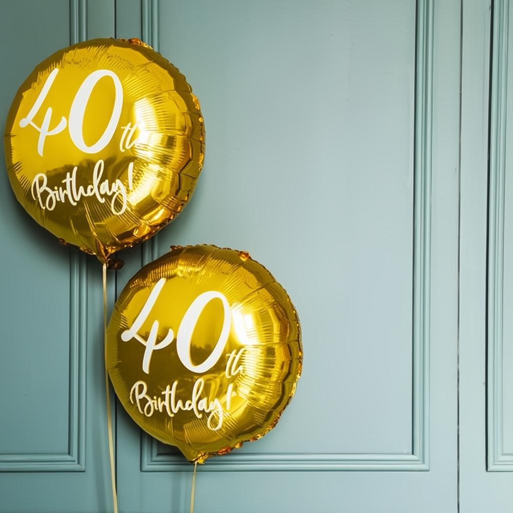 Folienballon 40th Birthday, gold, 45cm PartyDeco 4 fiestastore