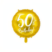 Folienballon 50th Birthday, gold, 45cm PartyDeco 1 fiestastore