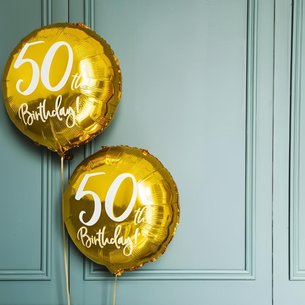 Folienballon 50th Birthday, gold, 45cm PartyDeco 4 fiestastore