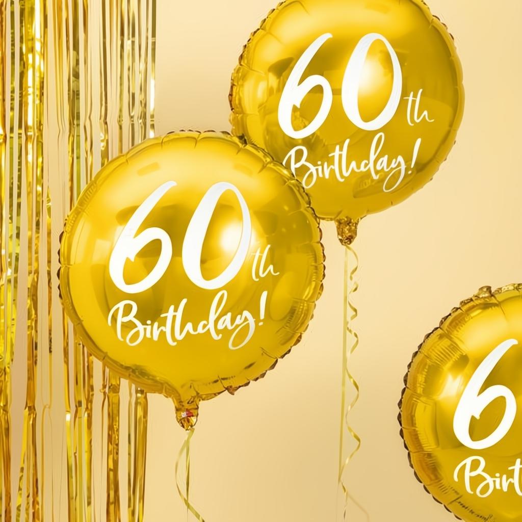 Folienballon 60th Birthday, gold, 45cm PartyDeco 2 fiestastore