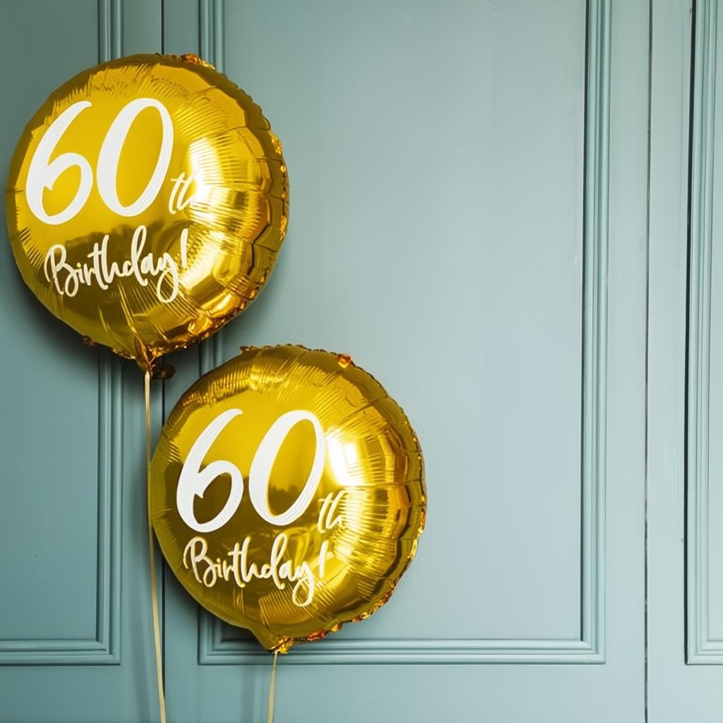 Folienballon 60th Birthday, gold, 45cm PartyDeco 4 fiestastore