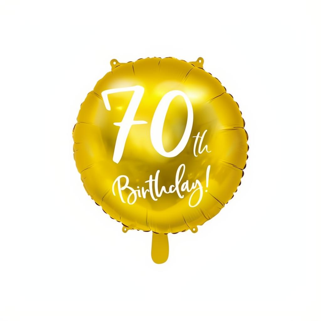 Folienballon 70th Birthday, gold, 45cm PartyDeco 1 fiestastore