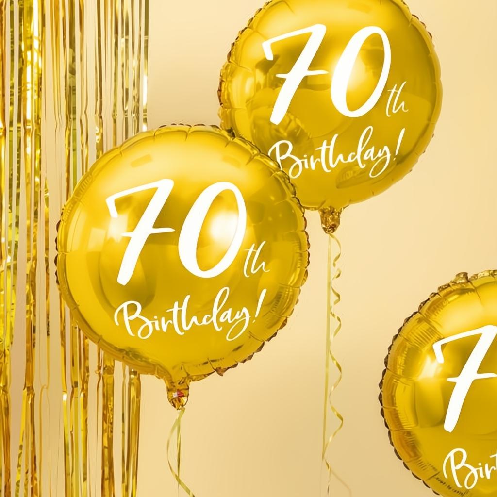 Folienballon 70th Birthday, gold, 45cm PartyDeco 2 fiestastore