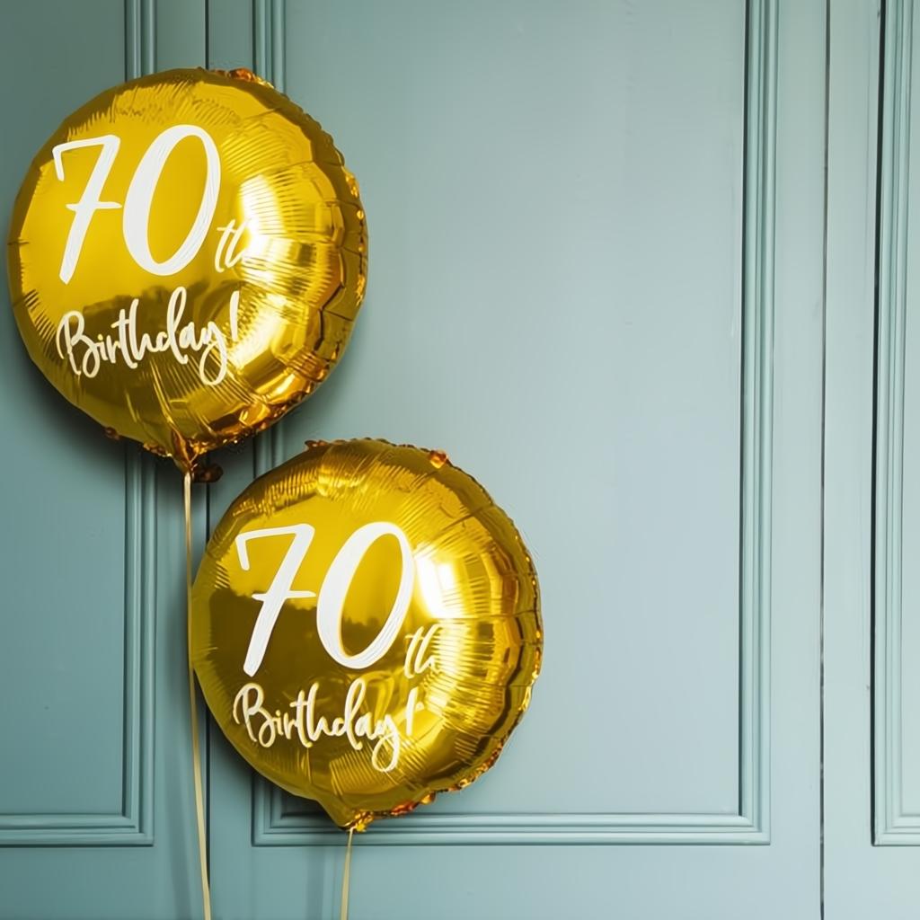 Folienballon 70th Birthday, gold, 45cm PartyDeco 4 fiestastore