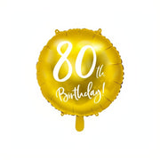 Folienballon 80th Birthday, gold, 45cm PartyDeco 1 fiestastore
