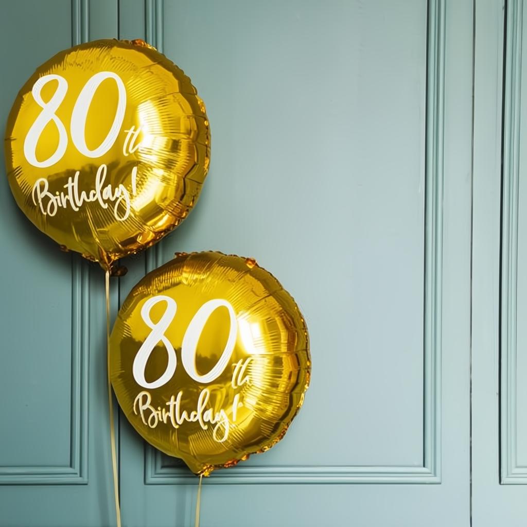 Folienballon 80th Birthday, gold, 45cm PartyDeco 4 fiestastore