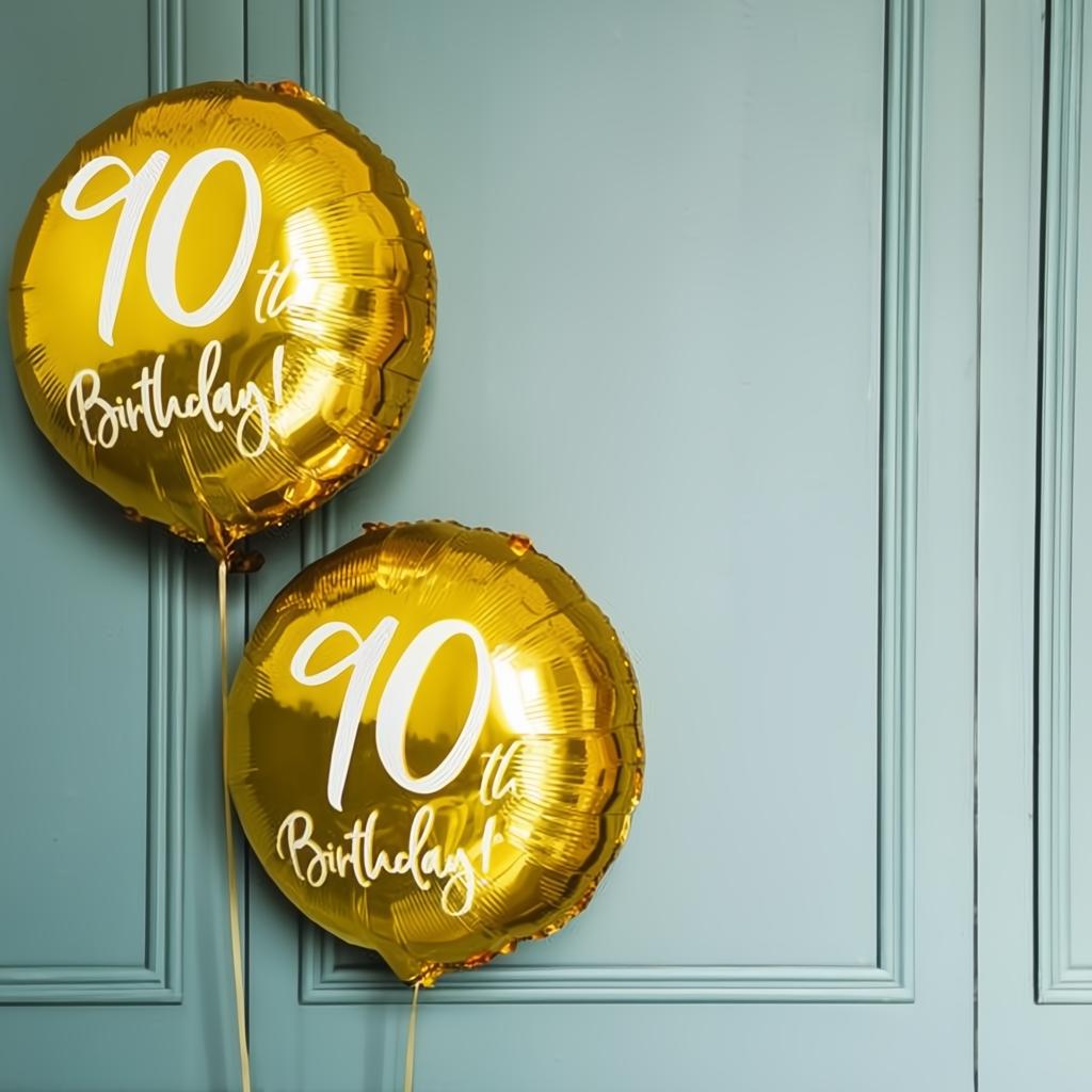 Folienballon 90th Birthday, gold, 45cm PartyDeco 4 fiestastore