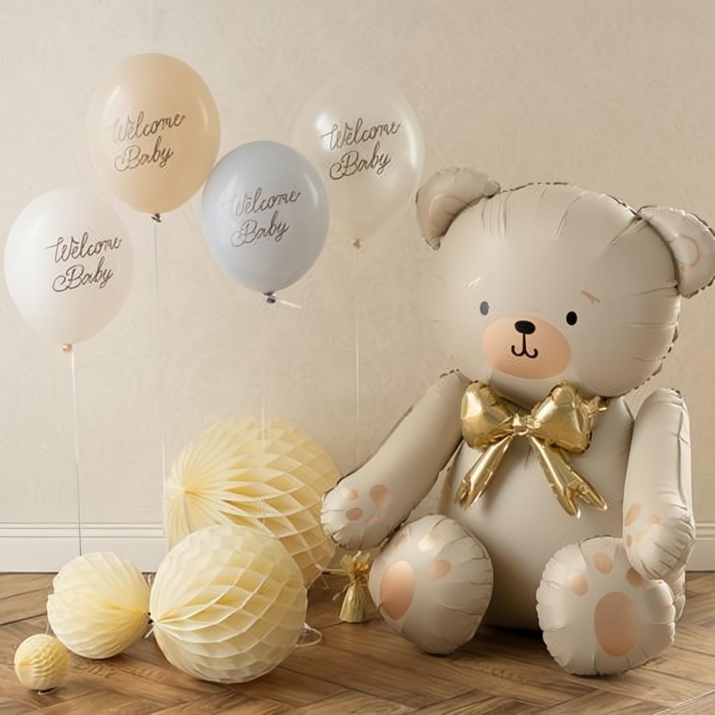 Folienballon Bär, 75x84 cm, cremefarben PartyDeco 2 fiestastore