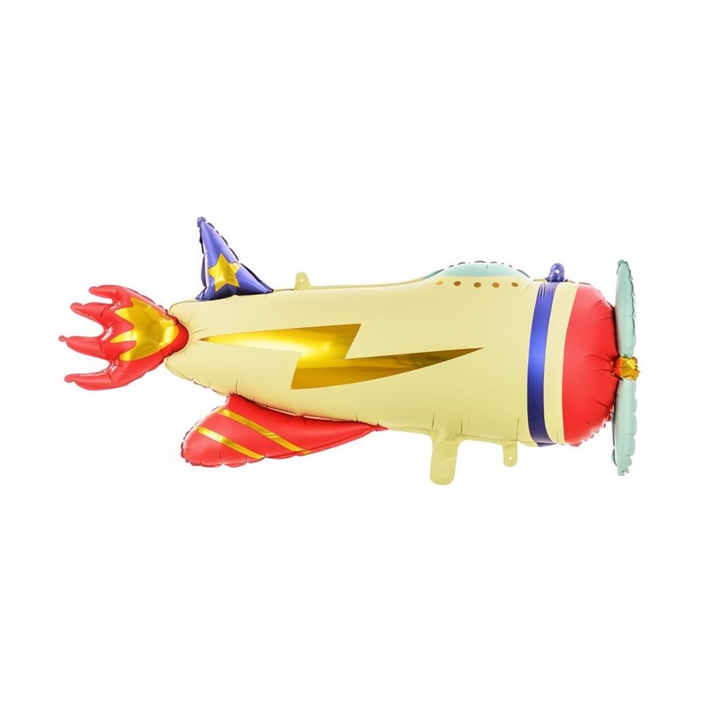 Folienballon Flugzeug, 91x39cm Gemischte Farbe PartyDeco 1 fiestastore