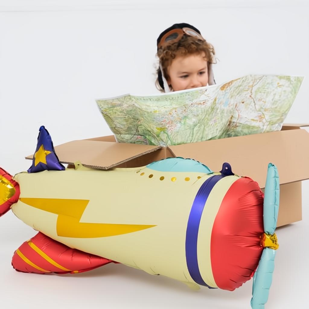 Folienballon Flugzeug, 91x39cm Gemischte Farbe PartyDeco 3 fiestastore