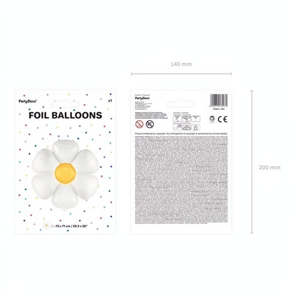 Folienballon Gänseblümchen, 97x103cm PartyDeco 8 fiestastore