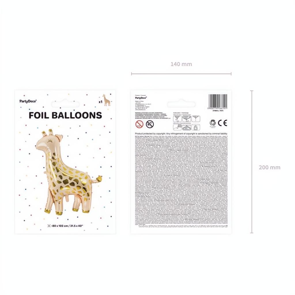 Folienballon Giraffe, 100x120 cm PartyDeco 4 fiestastore