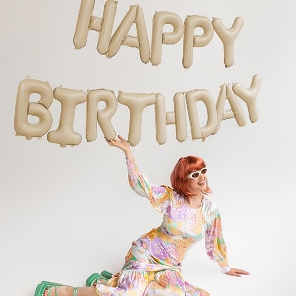 Folienballon Happy Birthday, 340x35cm, beige PartyDeco 2 fiestastore