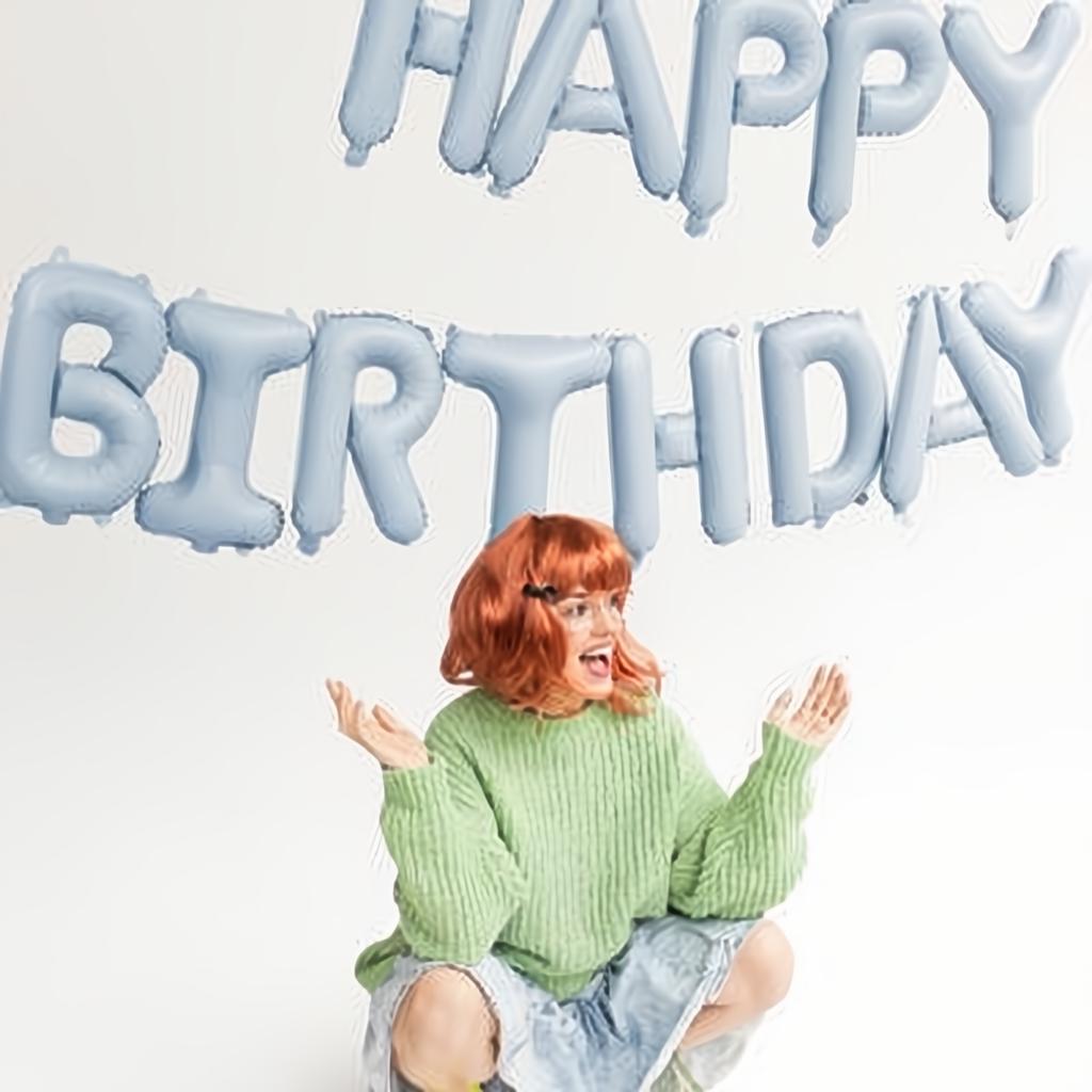Folienballon Happy Birthday, 340x35cm, blau PartyDeco 2 fiestastore
