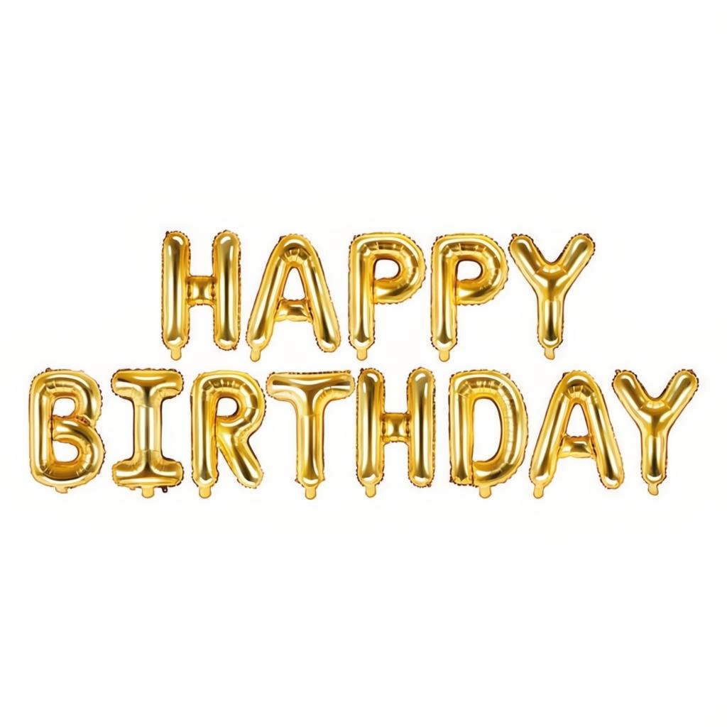 Folienballon Happy Birthday, 340x35cm, gold PartyDeco 1 fiestastore
