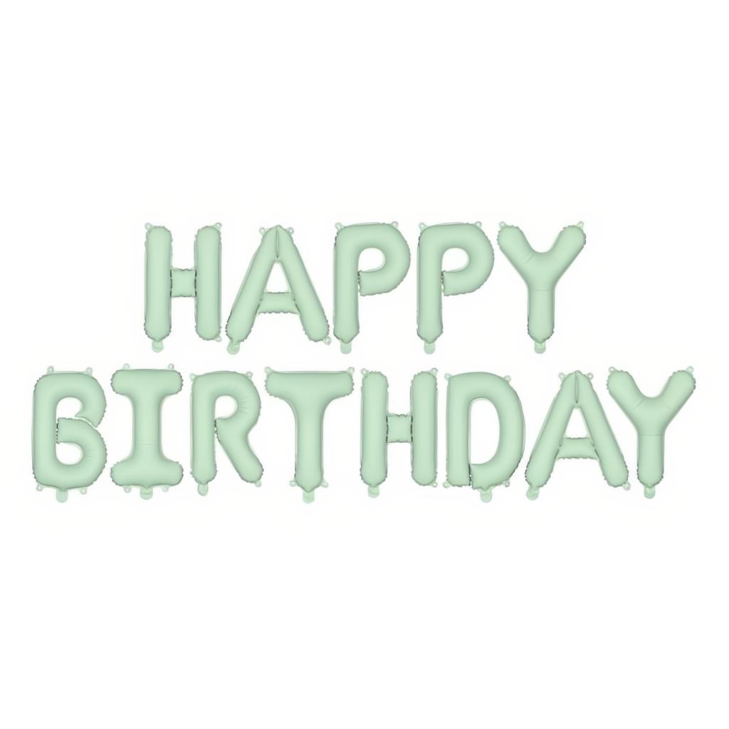 Folienballon Happy Birthday, 340x35cm, grün PartyDeco 1 fiestastore