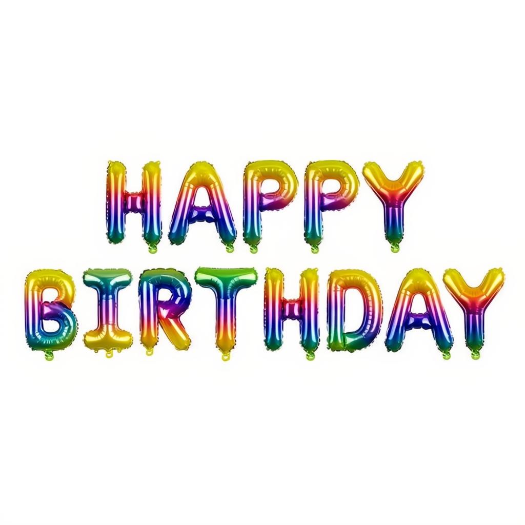 Folienballon Happy Birthday, 340x35cm, Regenbogen PartyDeco 1 fiestastore