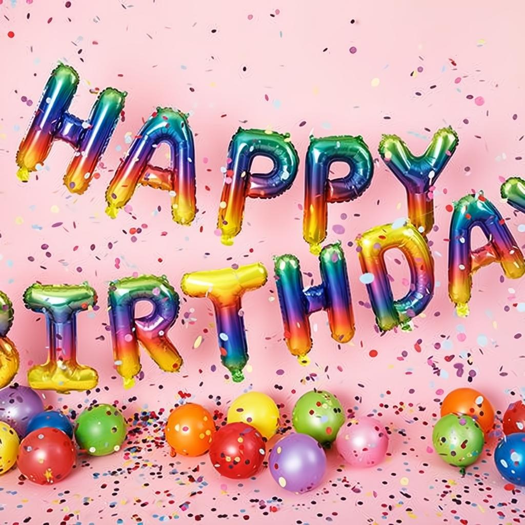 Folienballon Happy Birthday, 340x35cm, Regenbogen PartyDeco 2 fiestastore