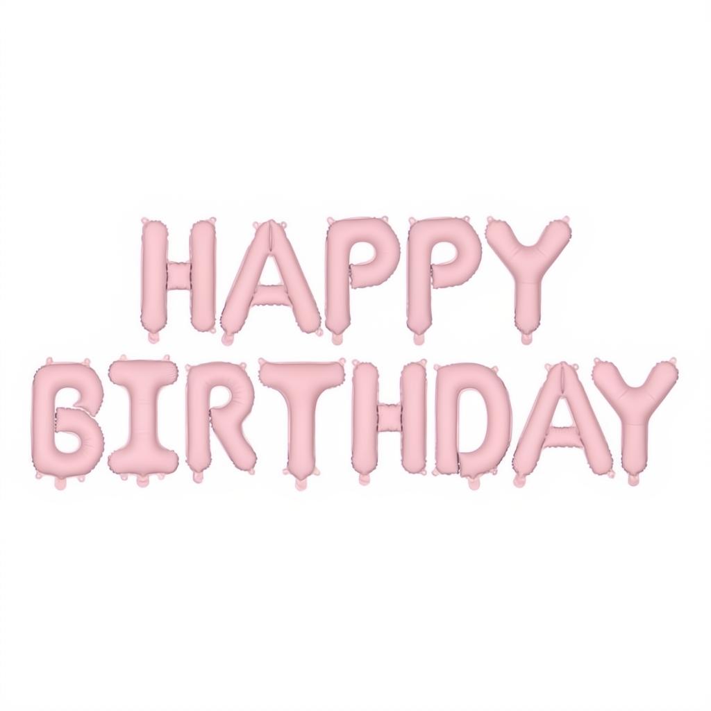 Folienballon Happy Birthday, 340x35cm, rosa PartyDeco 1 fiestastore