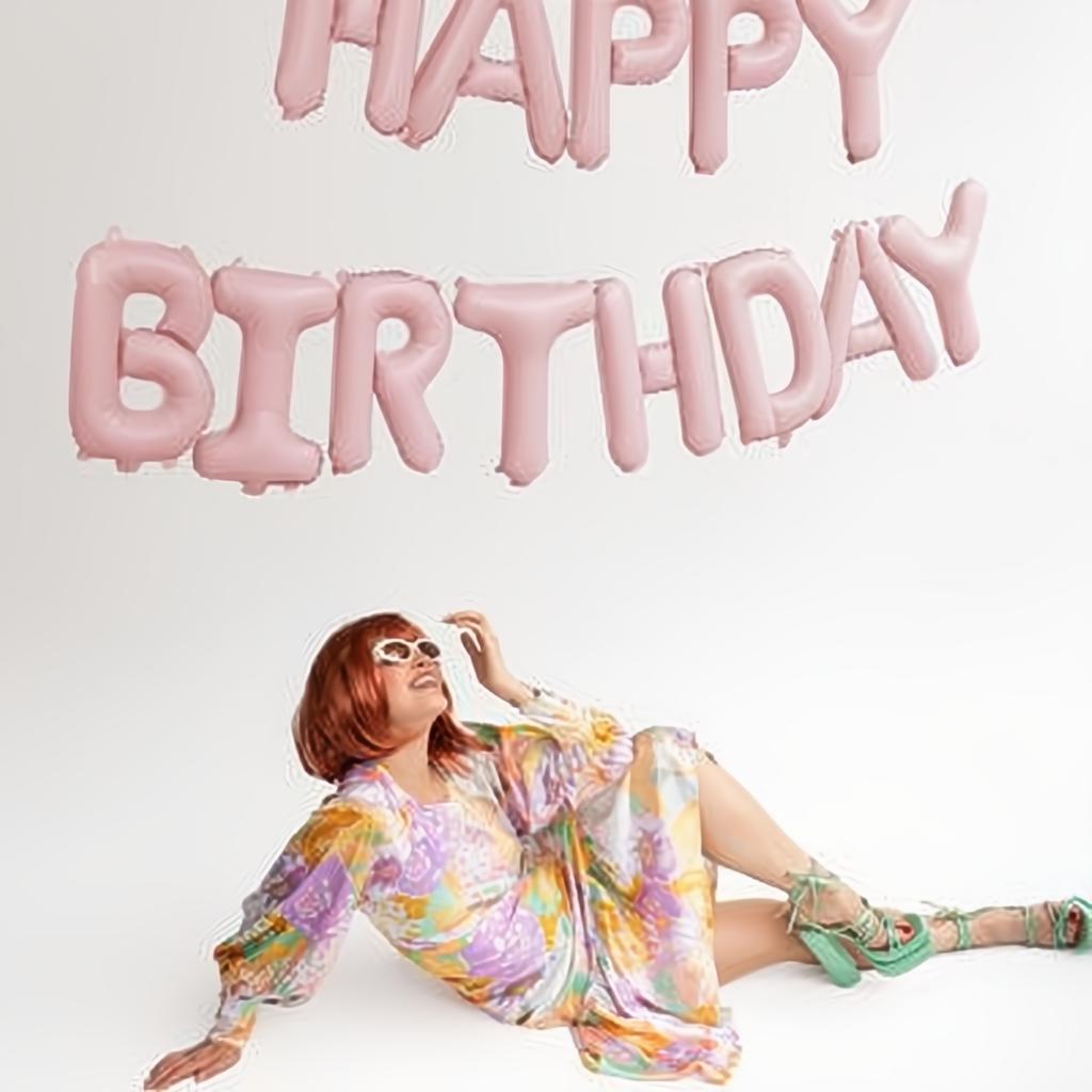 Folienballon Happy Birthday, 340x35cm, rosa PartyDeco 2 fiestastore