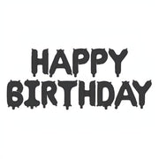 Folienballon Happy Birthday, 340x35cm, Schwarz PartyDeco 1 fiestastore